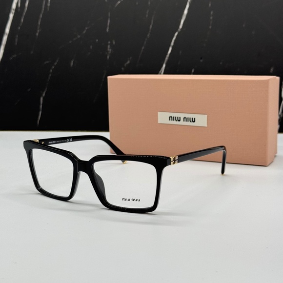 NEW MIU MIU EYEGLASSES VMU 08X 16K1O1 WOMEN SQUARE MU08XV 16K1O1 BLACK EYEWEAR main image 8